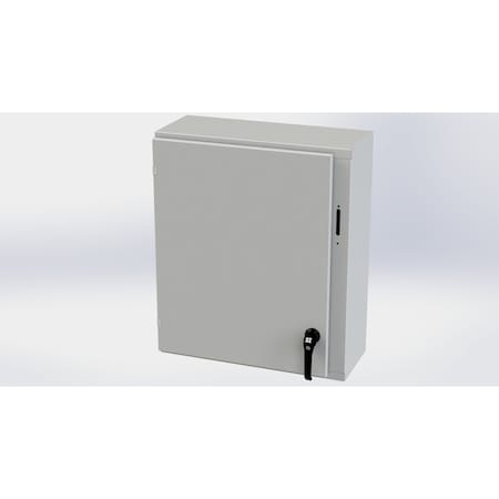 Saginaw Control & Engineering 2 Point Latch with Padlock Handle Electrical Enclosures, 30 in H, 10 in D, 25.38 in W, Carbon Steel SCE-30XEL2510LPLG